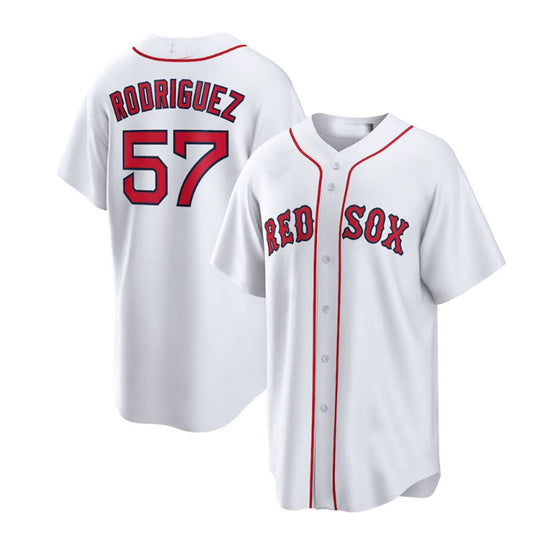 Boston Red Sox Road #57 Joely Rodr¨ªguez Home Replica Player Jersey - White Baseball Jerseys