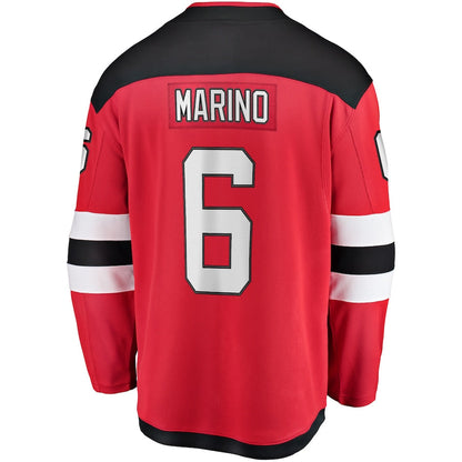 NJ.Devils #6 John Marino Fanatics Branded Home Breakaway Player Jersey Red Stitched American Hockey Jerseys CROVYIE