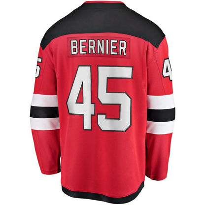 NJ.Devils #45 Jonathan Bernier Fanatics Branded Breakaway Player Jersey Red Stitched American Hockey Jerseys CROVYIE