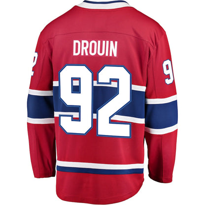 M.Canadiens #92 Jonathan Drouin Fanatics Branded Breakaway Player Jersey Red Stitched American Hockey Jerseys CROVYIE