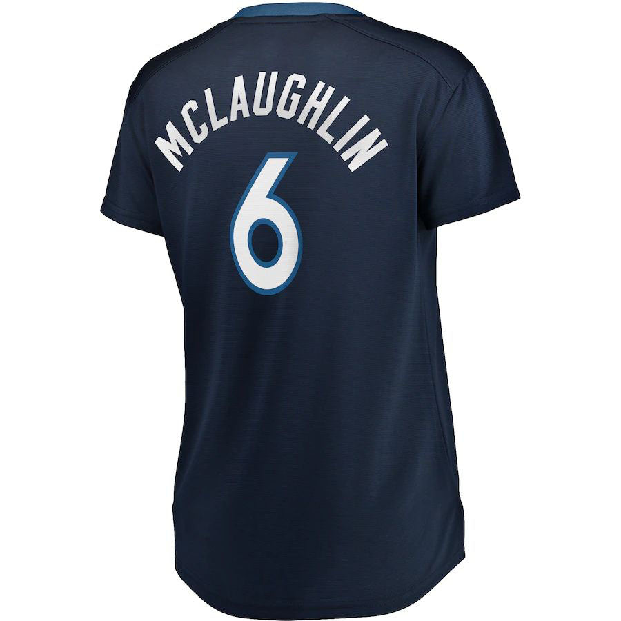 M.Timberwolves #6 Jordan McLaughlin Fanatics Branded Women's Fast Break Player Jersey Navy Stitched American Basketball Jersey