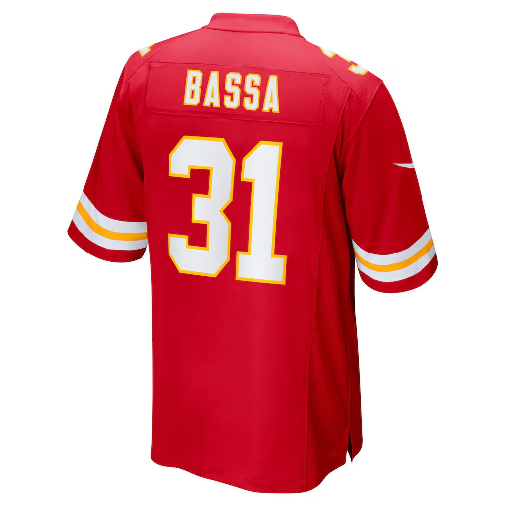 KC.Chiefs #31 Jeffrey Bassa Red Team Game Stitched American Football Jerseys