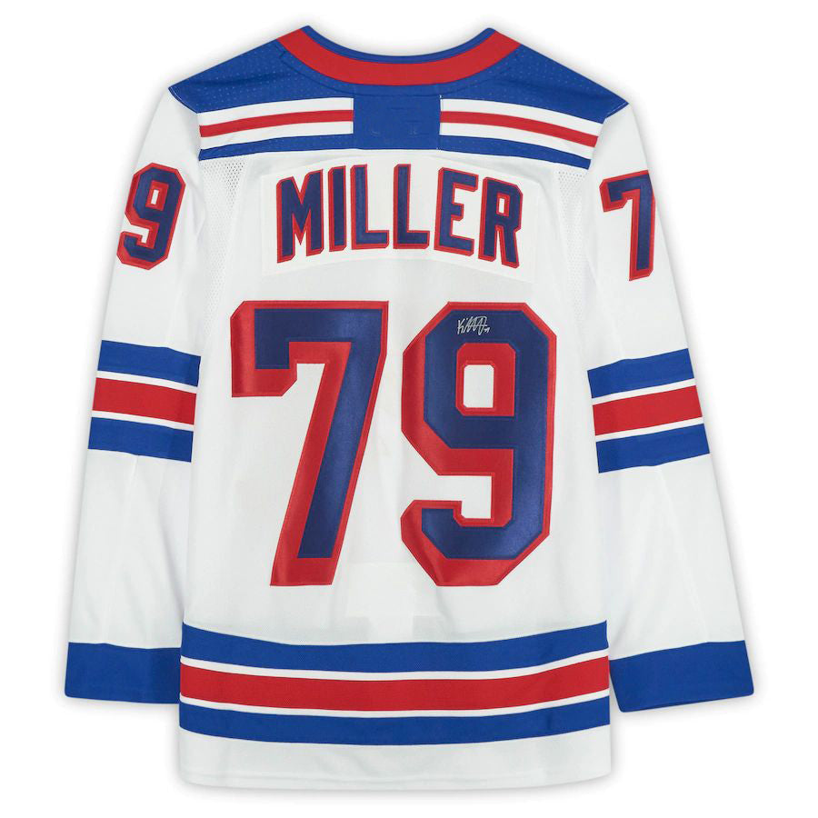 NY.Rangers #79 K'Andre Miller Rangers Fanatics Authentic Autographed 2020-21 Reverse Retro White Stitched American Hockey Jerseys CROVYIE