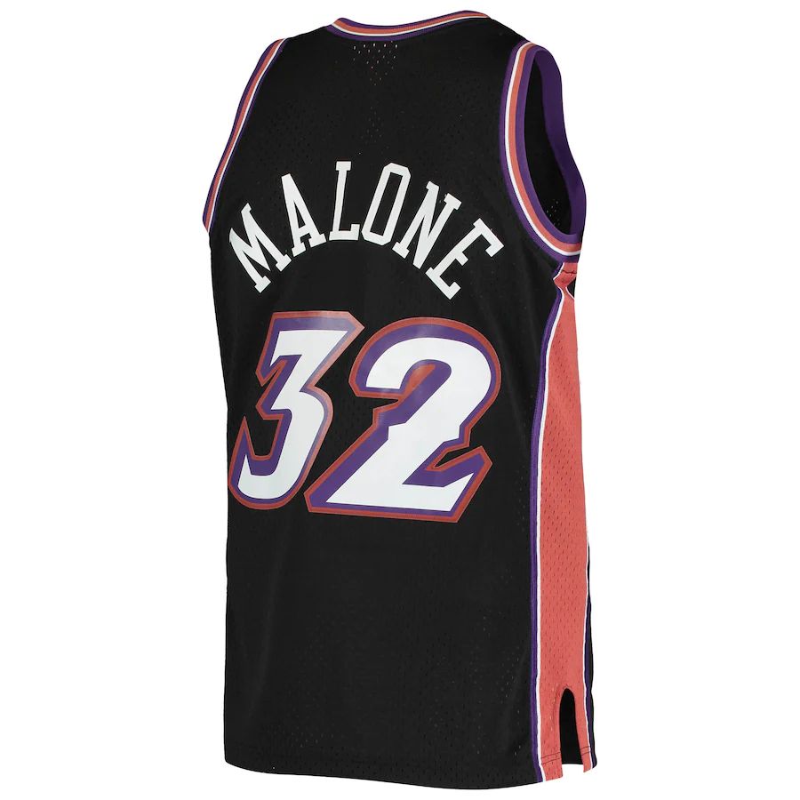 U.Jazz #32 Karl Malone Mitchell & Ness 1998-99 Hardwood Classics Swingman Jersey Black Stitched American Basketball Jersey