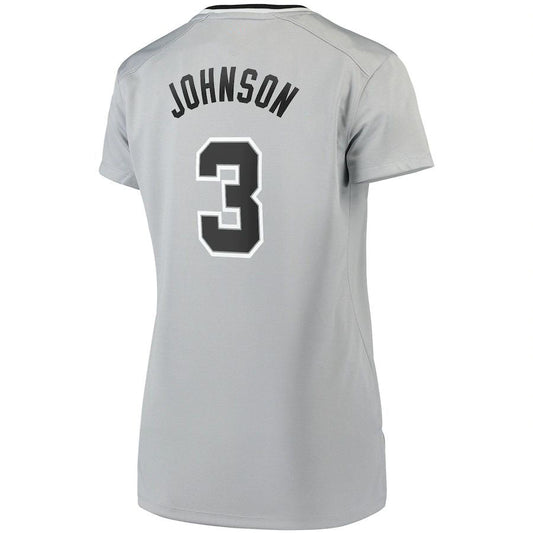 S.Antonio Spurs #3 Keldon Johnson Fanatics Branded Women's Fast Break Replica Jersey Silver Statement Edition Stitched American Basketball Jersey