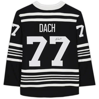 C.Blackhawks #77 Kirby Dach Fanatics Authentic Autographed Fanatics Alternate Breakaway Jersey Black Stitched American Hockey Jerseys CROVYIE