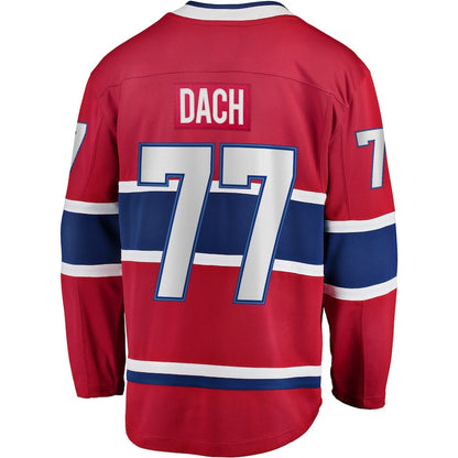 M.Canadiens #77 Kirby Dach Fanatics Branded Home Breakaway Player Jersey Red Stitched American Hockey Jerseys CROVYIE