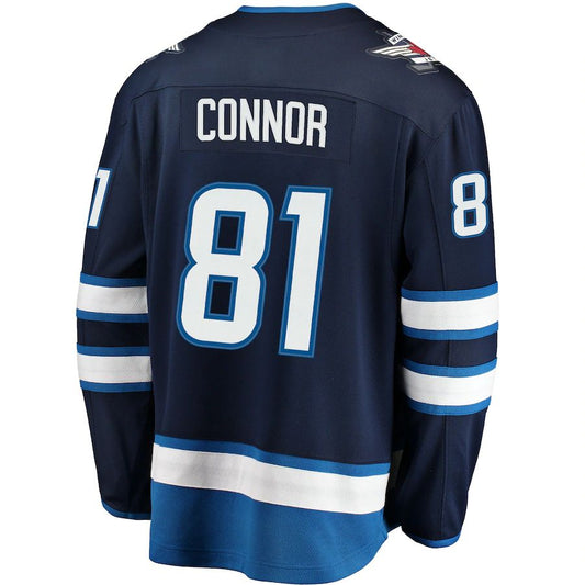 W.Jets #81 Kyle Connor Fanatics Branded Breakaway Replica Jersey  Navy Stitched American Hockey Jerseys CROVYIE
