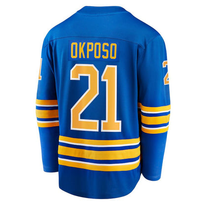 B.Sabres #21 Kyle Okposo Fanatics Branded Home Breakaway Jersey Royal Stitched American Hockey Jerseys CROVYIE