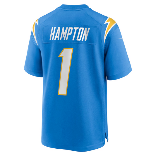 LA.Chargers #1 Omarion Hampton Powder Blue 2025 Draft First Round Pick Game Stitched American Football Jerseys
