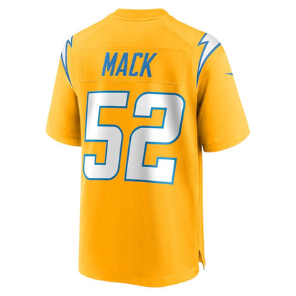 LA.Chargers #52 Khalil Mack Gold Alternate Charger Power Game Player American Football Jerseys