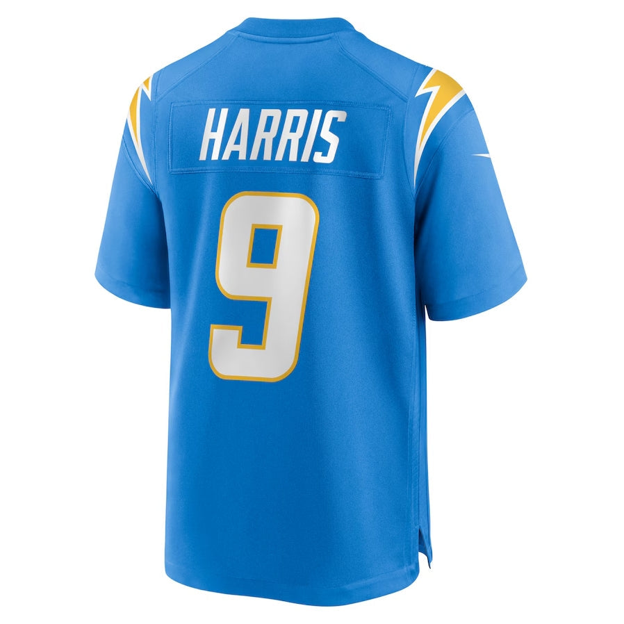 LA.Chargers #9 Tre Harris Powder Blue Team Game Stitched American Football Jerseys