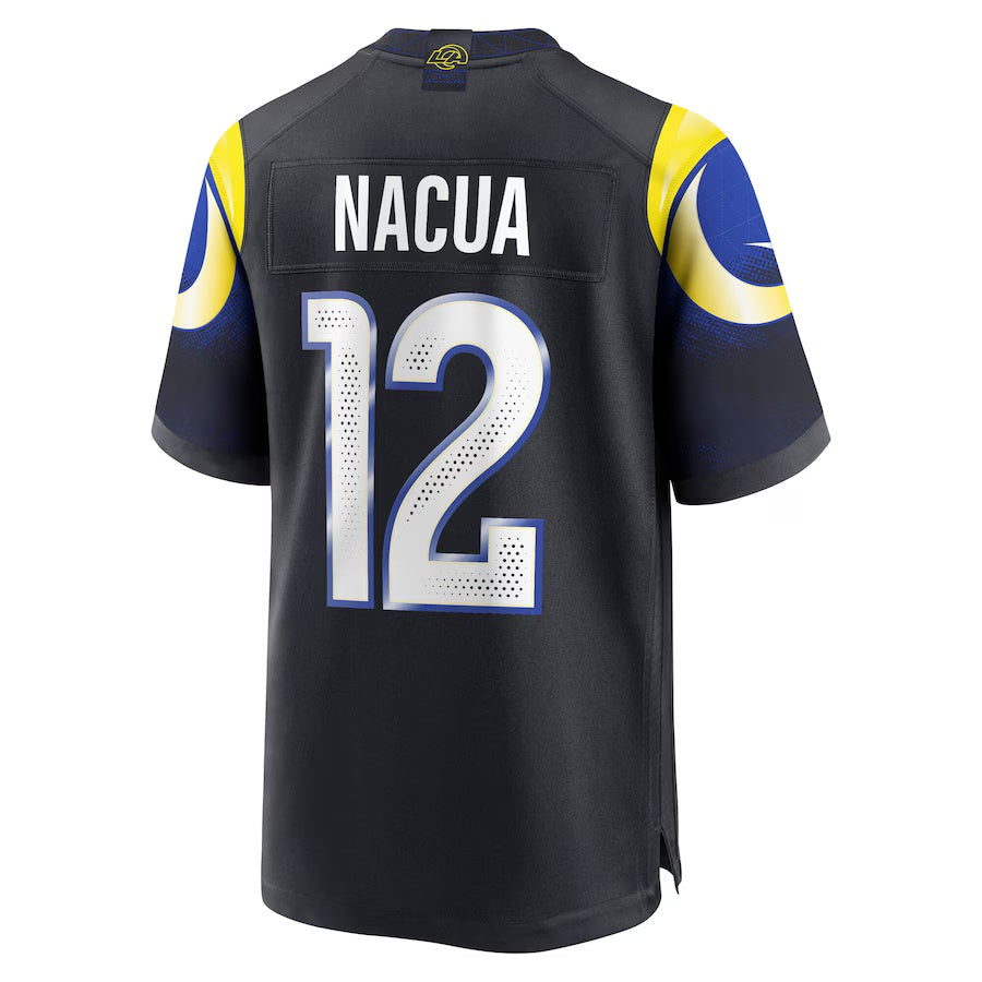 LA.Rams #12 Puka Nacua 2025 Rivalries Collection Game Jersey-CROVYIE - Midnight Blue Stitched American Football Jersey-CROVYIE