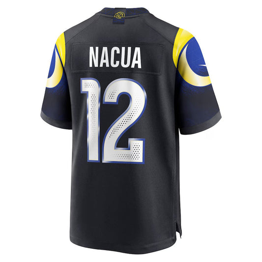 LA.Rams #12 Puka Nacua 2025 Rivalries Collection Game Jersey-CROVYIE - Midnight Blue Stitched American Football Jersey-CROVYIE
