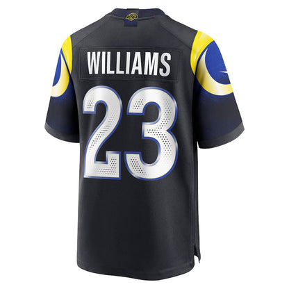LA.Rams #23 Kyren Williams 2025 Rivalries Collection Game Jersey-CROVYIE - Midnight Blue Stitched American Football Jersey-CROVYIE