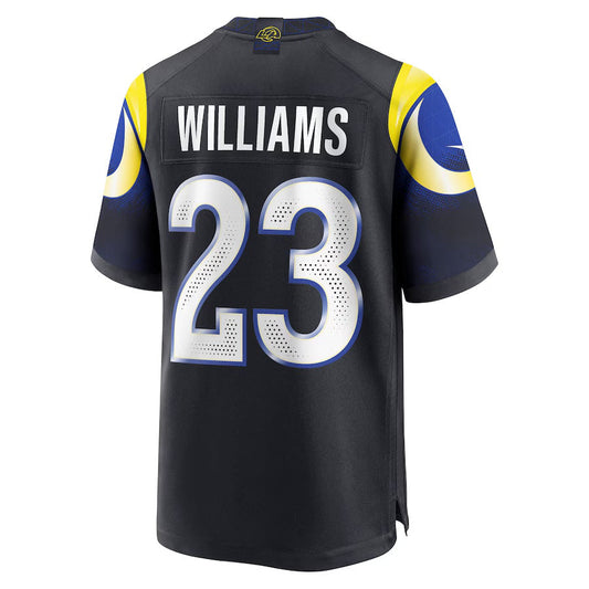 LA.Rams #23 Kyren Williams 2025 Rivalries Collection Game Jersey-CROVYIE - Midnight Blue Stitched American Football Jersey-CROVYIE