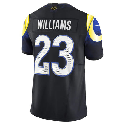LA.Rams #23 Kyren Williams 2025 Rivalries Collection Limited Jersey-CROVYIE - Midnight Blue Stitched American Football Jersey-CROVYIE
