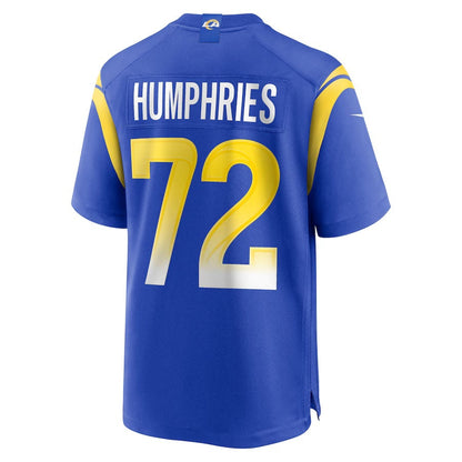 LA.Rams #72 D.J. Humphries Royal Team Game Stitched American Football Jerseys