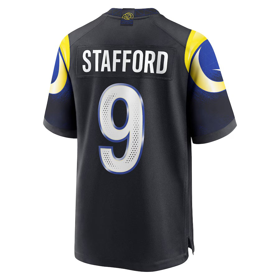 LA.Rams #9 Matthew Stafford 2025 Rivalries Collection Game Jersey-CROVYIE - Midnight Blue Stitched American Football Jersey-CROVYIE