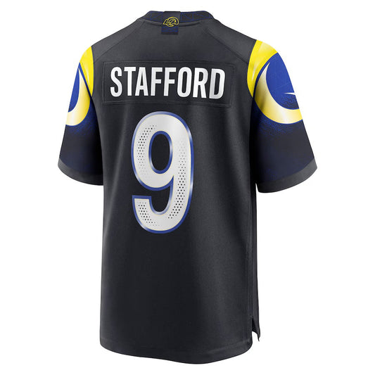 LA.Rams #9 Matthew Stafford 2025 Rivalries Collection Game Jersey-CROVYIE - Midnight Blue Stitched American Football Jersey-CROVYIE