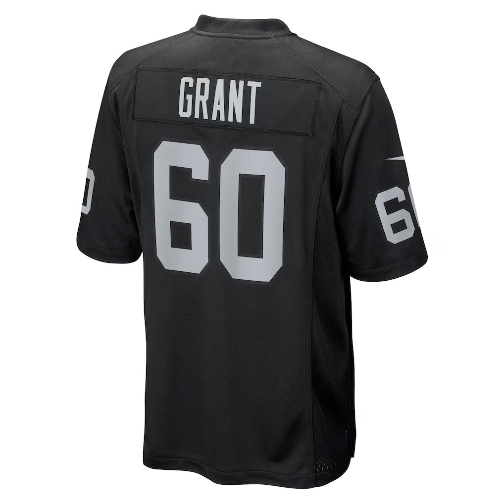 LV.Raiders #60 Charles Grant Black Team Game American Football Jerseys