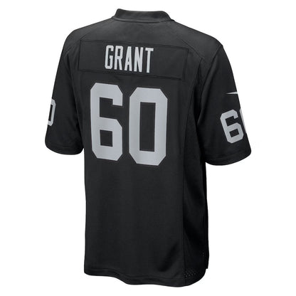 LV.Raiders #60 Charles Grant Black Team Game American Football Jerseys