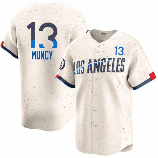 Los Angeles Dodgers #13 Max Muncy Cream 2024 City Connect Limited Stitched Baseball Jersey