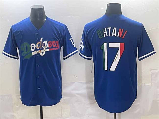 Los Angeles Dodgers #17 Shohei Ohtani Blue Mexico Stitched Baseball Jerseys