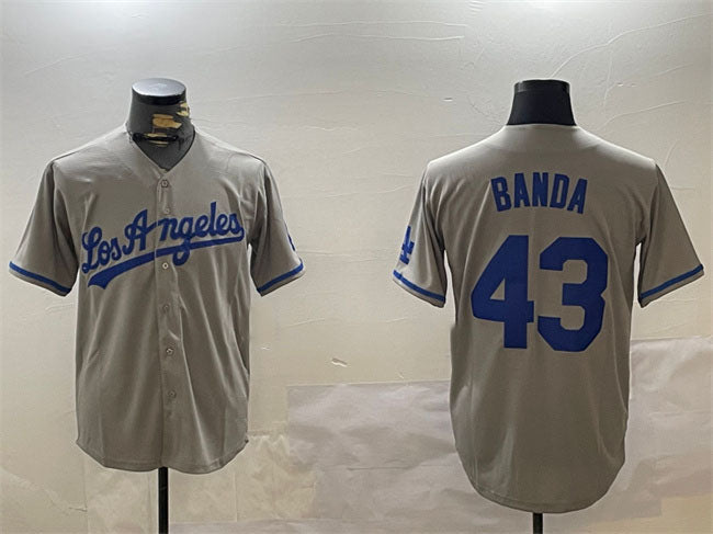 Los Angeles Dodgers #43 Anthony Banda Grey Cool Base Stitched Baseball Jersey