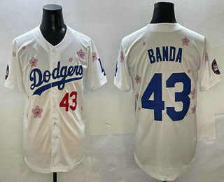 Los Angeles Dodgers #43 Anthony Banda White 2025 Tokyo Series Limited Stitched Baseball Jersey