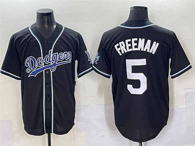 Los Angeles Dodgers #5 Freddie Freeman Black Fashion Stitched Baseball Jersey