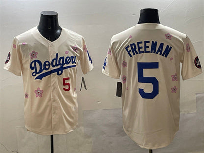 Los Angeles Dodgers #5 Freddie Freeman Cream 2025 Tokyo Series Limited Stitched Baseball Jersey