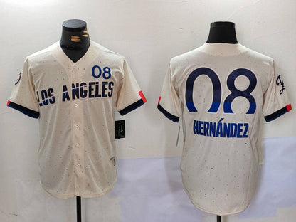 Los Angeles Dodgers #8 Kik¨¦ Hern¨¢ndez Cream 2024 City Connect Limited Stitched Baseball Jersey