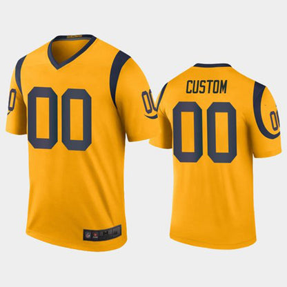 Custom LA.Rams Gold legend color rush Jersey American Stitched Jersey Football Jerseys