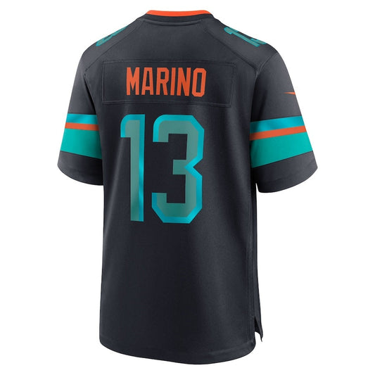 M.Dolphins #13 Dan Marino 2025 Rivalries Collection Retired Player Game Jersey-CROVYIE - Pitch Blue Stitched American Football Jersey-CROVYIE
