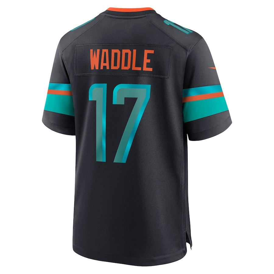 M.Dolphins #17 Jaylen Waddle 2025 Rivalries Collection Game Jersey-CROVYIE - Pitch Blue Stitched American Football Jersey-CROVYIE