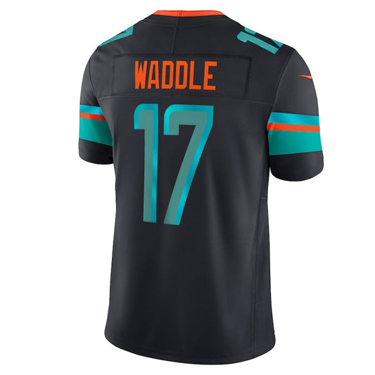 M.Dolphins #17 Jaylen Waddle 2025 Rivalries Collection Limited Jersey-CROVYIE - Pitch Blue Stitched American Football Jersey-CROVYIE