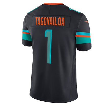 M.Dolphins #1 Tua Tagovailoa 2025 Rivalries Collection Limited Jersey-CROVYIE - Pitch Blue Stitched American Football Jersey-CROVYIE