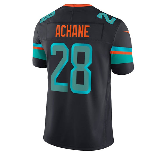 M.Dolphins #28 De¡¯Von Achane 2025 Rivalries Collection Limited Jersey-CROVYIE - Pitch Blue Stitched American Football Jersey-CROVYIE