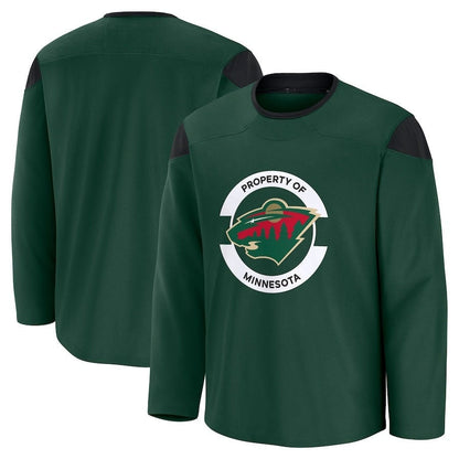 M.Wild Fanatics Team Practice Jersey - Green Stitched American Hockey Jerseys CROVYIE