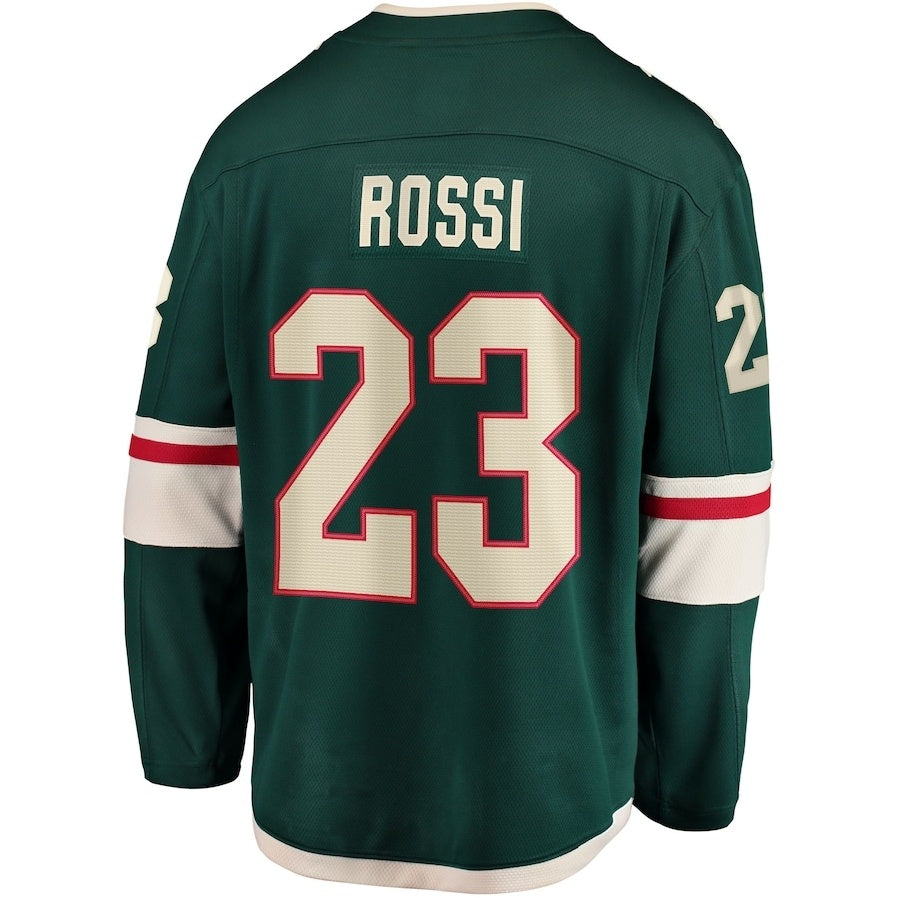 M.Wild #23 Marco Rossi Fanatics Home Breakaway Player Jersey - Green Stitched American Hockey Jerseys CROVYIE