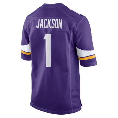 MN.Vikings #1 Donovan Jackson Purple 2025 Draft First Round Pick Game Stitched American Football Jerseys