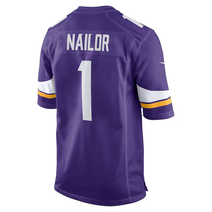 MN.Vikings #1 Jalen Nailor Purple Team Game Stitched American Football Jerseys
