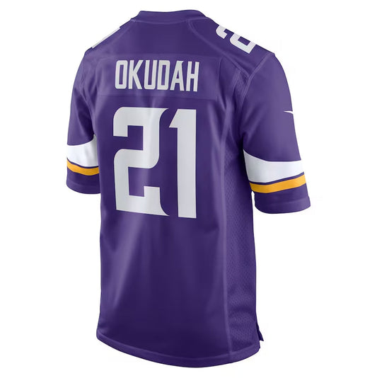 MN.Vikings #21 Jeff Okudah Purple Team Game Stitched American Football Jerseys