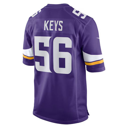 MN.Vikings #56 Austin Keys Purple Team Game Stitched American Football Jerseys