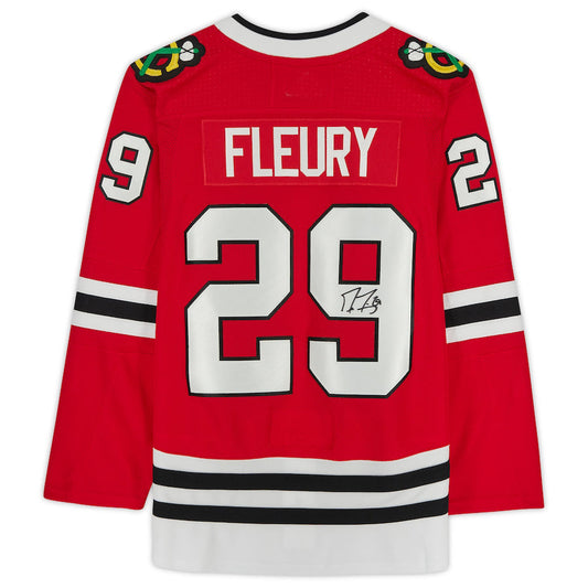 C.Blackhawks #29 Marc-Andre Fleury Blackhawks Fanatics Authentic Autographed Red Stitched American Hockey Jerseys CROVYIE
