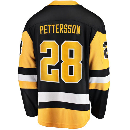 P.Penguins #28 Marcus Pettersson Fanatics Branded Home Breakaway Player Jersey Black Stitched American Hockey Jerseys CROVYIE