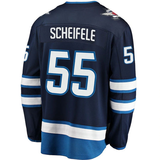 W.Jets #55 Mark Scheifele Fanatics Branded Breakaway Replica Jersey Navy Stitched American Hockey Jerseys CROVYIE