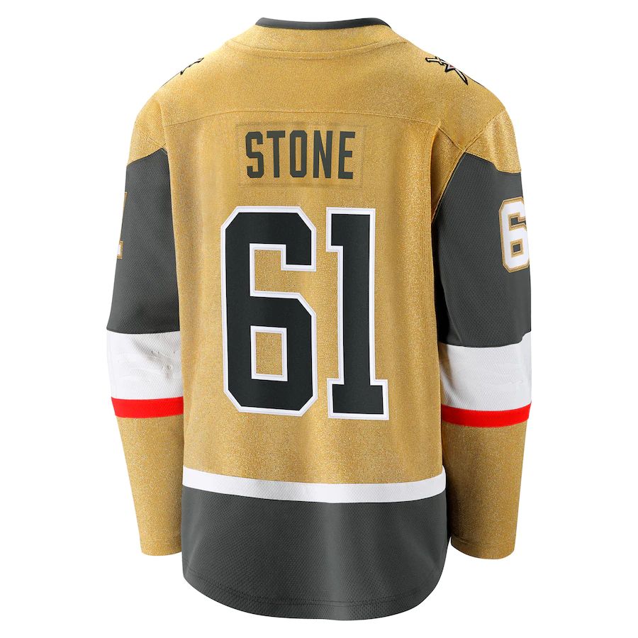 V.Golden Knights #61 Mark Stone Fanatics Branded 2020-21 Home Premier Breakaway Player Jersey Gold Alternate Jersey Hockey Jerseys CROVYIE