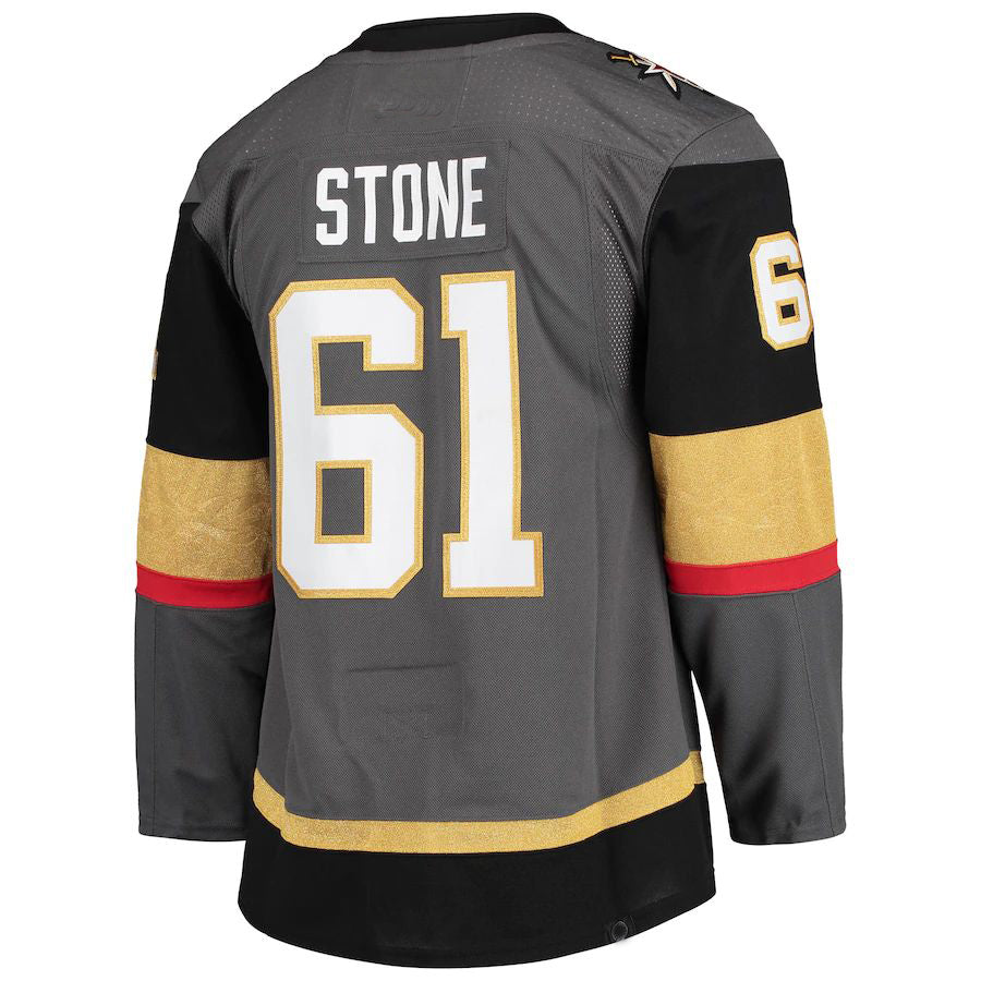 V.Golden Knights #61 Mark Stone Alternate Captain Patch Primegreen Authentic Pro Player Jersey Gray Alternate Jersey Hockey Jerseys CROVYIE